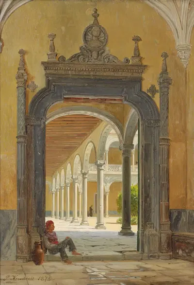 Итальянский клуатр by Джон Питер Корнбек, 1878 — digital art print download