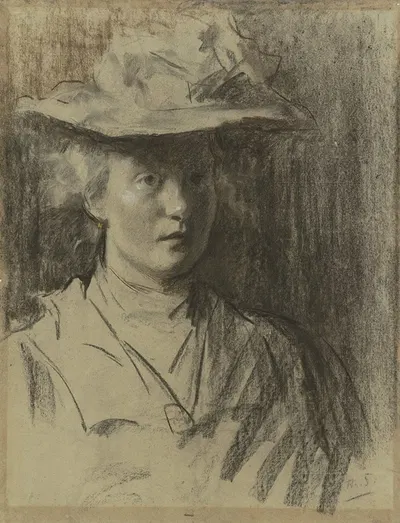 Woman with hat by Тереза Шварце — digital art print download