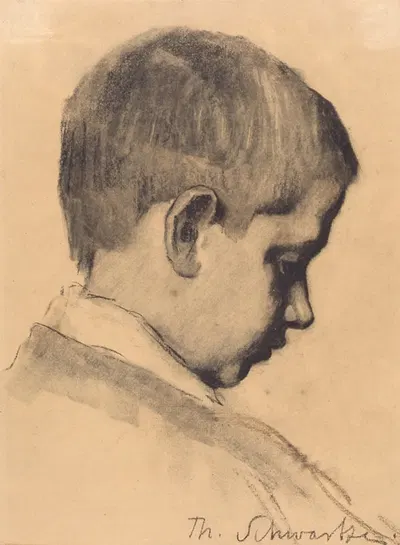 Jongenskop; en profil naar rechts by Тереза Шварце — digital art print download
