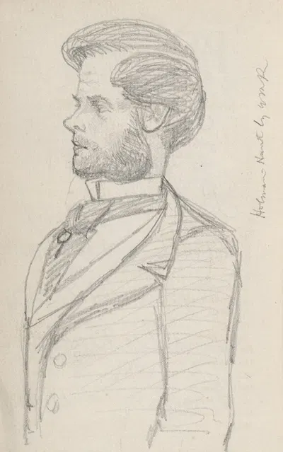 Holman Hunt by William Michael Rossetti, 1849 — digital art print download