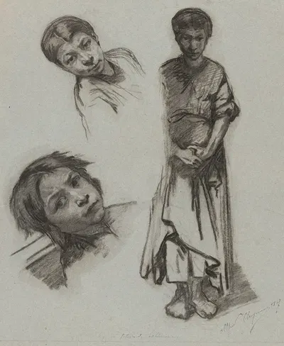 Study of Gipsies by Альфред Клюйзенаар, 1867 — digital art print download