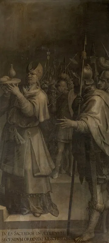 Abraham and Melchizedech by Ambrosius Francken I, 1589-1596 — digital art print download
