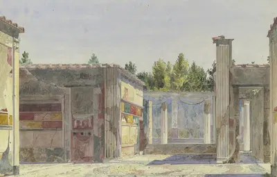 Дом Саллюстия и окружающие руины в Помпеях by Карл Фридрих Генрих Вернер — digital art print download
