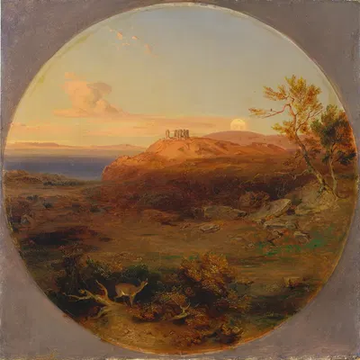 Greek Landscape on the Island of Aegina by Carl Rottmann, 1842 – 1845 — digital art print download