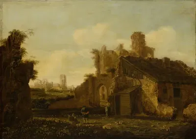 Italian Landscape with Antique Ruins by Emanuel Murant — digital art print download