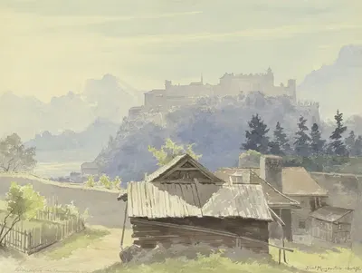 Хоэнзальцбург с Капуцинберга by Фридрих Эрнст Морганштерн, 1876 — digital art print download