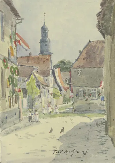 Ярмарка в Рокенхаузене by Фердинанд Бальцер, 1907 — digital art print download