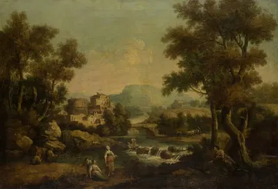 Итальянский пейзаж с горным ручьем by Франческо Цуккарелли, 1701-1800 — digital art print download
