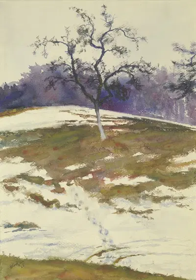 Landscape in late autumn by Friedrich Mook, 1926 — digital art print download