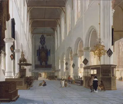 Интерьер Oude Kerk в Делфте by Хендрик Корнелисз. ван Влит — digital art print download