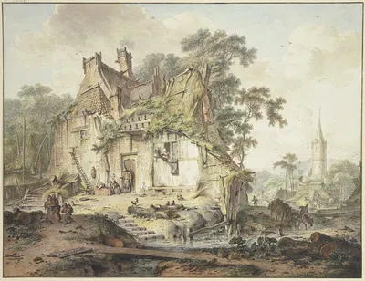 Фермерский дом у ручья by Хендрик Мейер, 1778 — digital art print download