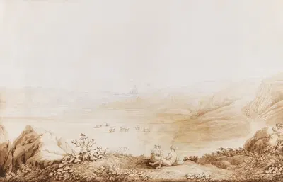 Вид на Тибер в Торе ди Квинто III by Якоб Филипп Хакерт, 1781 — digital art print download