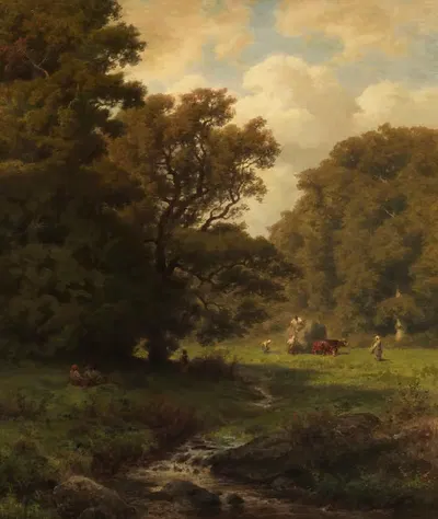 Уборка сена в сладком уголке у Маммольшайна by Якоб Маурер, 1860 — digital art print download