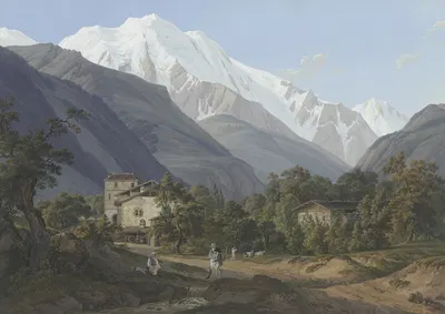 Vue de St. Gervais, de l'Aiguille blance, & du bon homme by Jean-Antoine Linck, 1805 — digital art print download