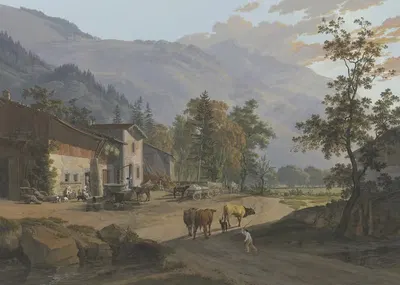 Вид на Брезон, снятый близ Бонневиля by Жан-Антуан Линк, 1806 — digital art print download
