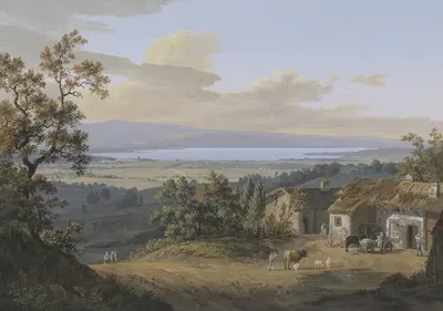 Вид на Женевское озеро by Жан-Антуан Линк, 1801 — digital art print download