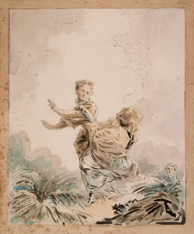 Lady Running in a Field by Клод Уэн — digital art print download