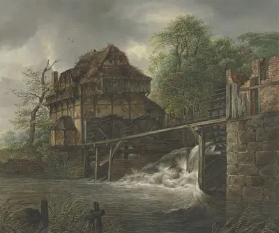 Водяная мельница by Иоганн Фридрих Морганштерн, 1803 — digital art print download