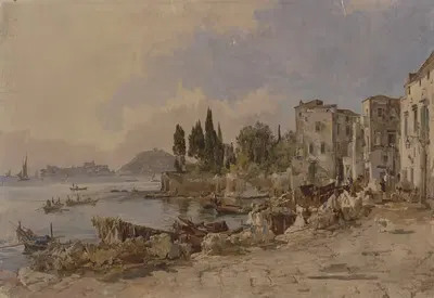 Моло ди Гаэта by Иоганн Непомук Раух, 1841-1847 — digital art print download