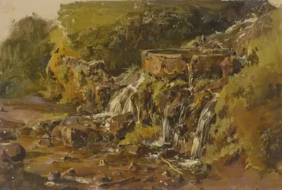 Водохранилище в Тиволи by Иоганн Непомук Раух, 1845 — digital art print download