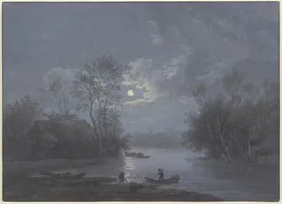 Moonlight landscape by Claude-Joseph Vernet — digital art print download