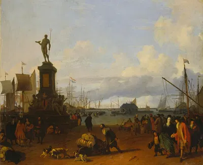 Вид на гавань Амстердама у реки Ий by Людольф Бахуизен, 1700 — digital art print download
