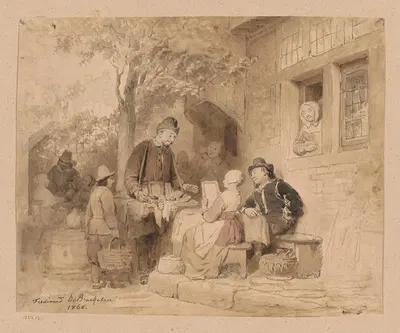 The Jewellery Seller by Ferdinand de Braekeleer, 1868 — digital art print download