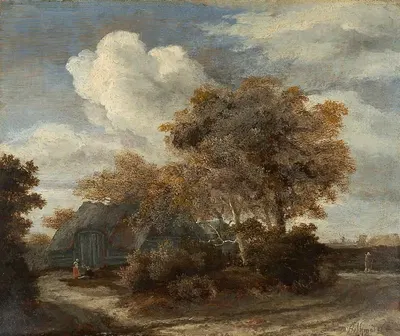 Hut along a Roadside by Meindert Hobbema, 1659 — digital art print download