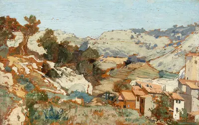 Пейзаж рядом с Рокваиром в Провансе by Поль-Камиль Гигу, 1861 — digital art print download