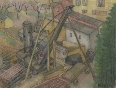 Строительная площадка И. Г. Фарбен by Полина Коварзик, 1928 — digital art print download