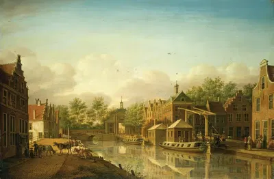 Ворота Харлема в Лейдене, вид из города by Паулюс Константин ла Фарг, 1781 — digital art print download