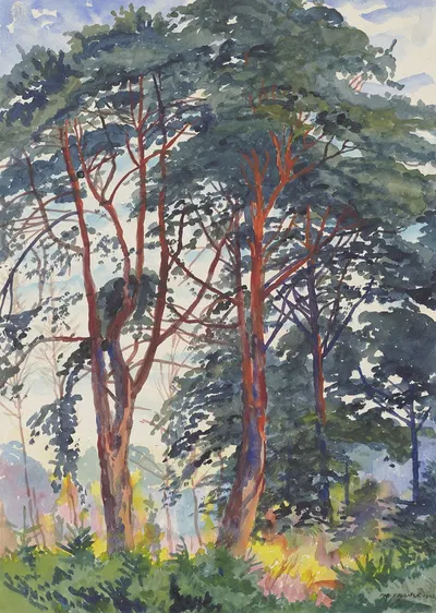 Pine forest by Philipp Franck, 1943 — digital art print download