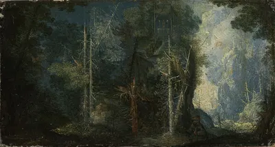 Лесной пейзаж с эрмитажем by Питер Стивенс, 1614 — digital art print download