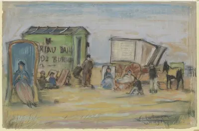 Купальные тележки в Катвейке by Вильгельм Гутман, 1908 — digital art print download