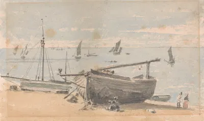 Сцена на пляже Брайтона by Агостино Аglio, 1847 — digital art print download