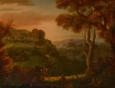 Долина недалеко от Матлока, Дербишир by Александр Козенс, 1756 — digital art print download