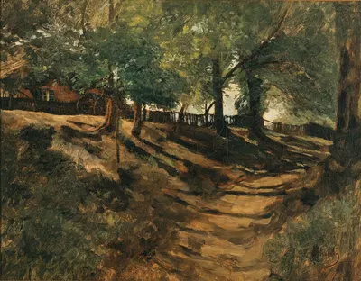 Фермерское подворье на загородной дороге by Карл Шух, c. 1880 — digital art print download