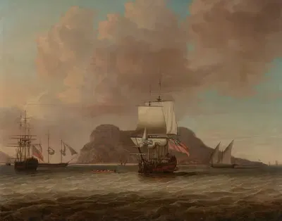 Британский военно-морской отряд у побережья Гибралтара by Доминик Серрес — digital art print download