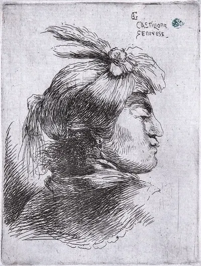 Man in Profile by Джованни Бенедетто Кастильоне — digital art print download