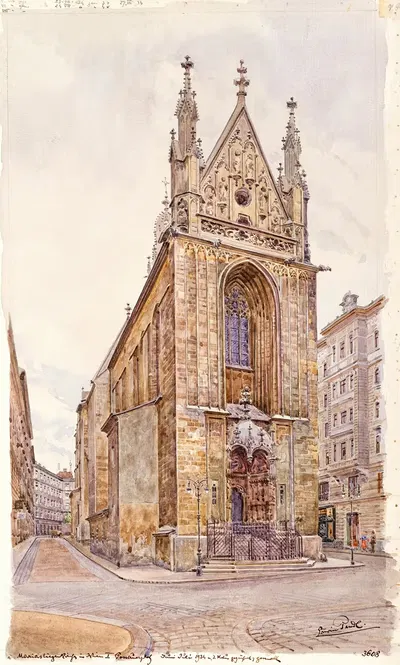 The church Maria am Gestade in Vienna by Erwin Pendl, 1934 — digital art print download