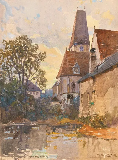 Церковь в Хайдерсхофене близ Амштеттена by Фриц Лах, 1914 — digital art print download