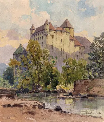 Замок Хойос, Швертберг by Фриц Лах, 1922 — digital art print download