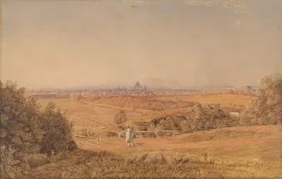 Вид на Лондон с Хайгейта by Джордж Барретт-младший, 1820 — digital art print download