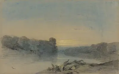 Озеро в Холкхэме, Норфолк by Генри Брайт, 1836 — digital art print download