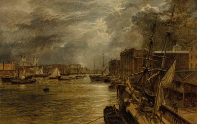 The Tower from London Bridge by Henry Dawson, 1872 — digital art print download