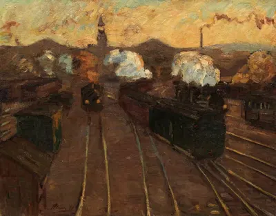 Перед входными залами старого Штутгартского вокзала by Херманн Плеер, 1909 — digital art print download