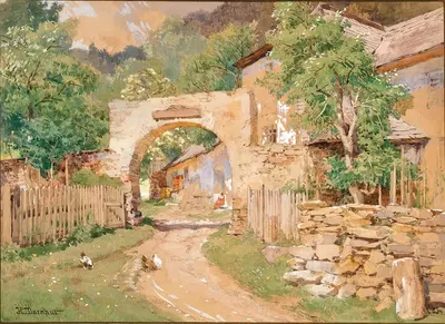 Spring mood at a farm in the Waldviertel by Hugo Darnaut — digital art print download
