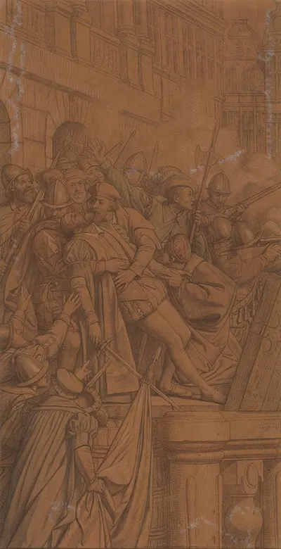 The Death of Alderman Jan van de Werve During the Spanish Fury, 4 November 1576 by Godfried Guffens, 1889 — digital art…