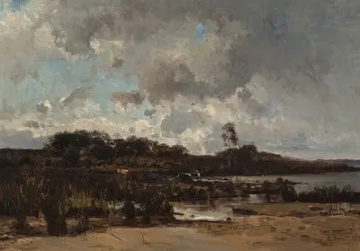 Au bord de l'étang Lacanau by Jean Amédée Baudit, 1878 — digital art print download