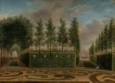 A Formal Garden by Johannes Janson, 1766 — digital art print download